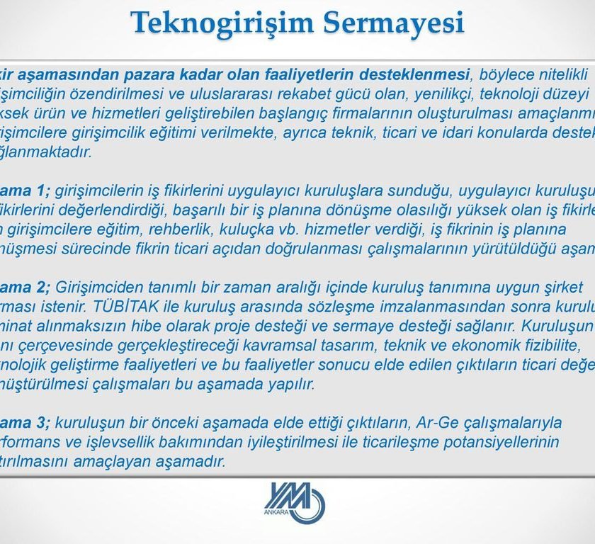 Teknogirişim sermayesi desteği